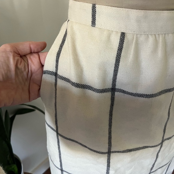 Vintage Wool Cream and Slate Midi Skirt Cottage Scandi - Picture 4 of 6